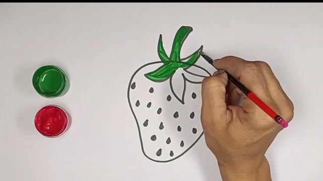 Bolalar Uchun Oddiy Rasmlar Chizish/ Drawing Strawberry For Kids /SIMPLE AND EASY DRAWIN