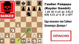 Гамбит Райдера (Ryder Gambit). Еще опаснее чем основная линия Гамбита Блэкмара-Димера