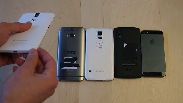 OnePlus One with HTC One M8, Galaxy S5, Nexus 5, and iPhone 5 смотреть онлайн