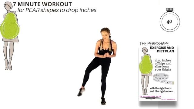 7 DAY CHALLENGE - 7 Minute Pear Shape Workout - tones thighs & hips - START NOW смотреть онлайн