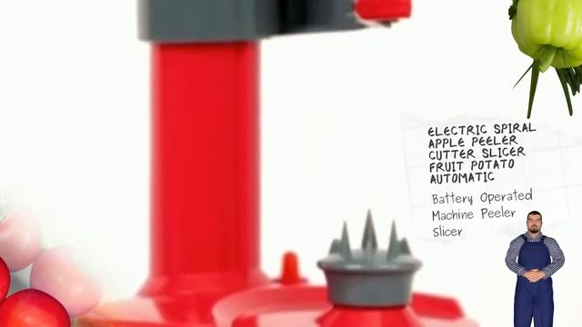 Electric Spiral Apple Peeler Cutter Slicer Fruit Potato Automatic Battery Operated Machine смотреть онлайн