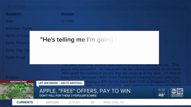 Three scams in Arizona right now: Apple iCloud issue, sweepstakes and free trials смотреть онлайн