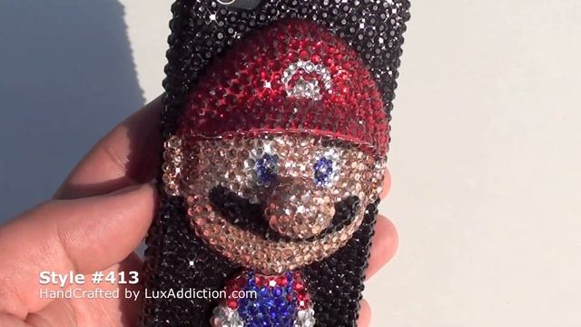SWAROVSKI CRYSTAL SUPER MARIO BLACK BLING IPHONE 4 CASE by LUXADDICTION смотреть онлайн
