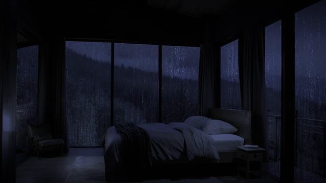Sleep FASTEST With Heavy Rain 24 Hours | Rain In Cozy Bedroom To Relieve Insomnia & Stress