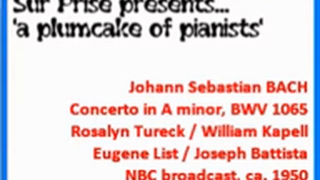 Johann Sebastian Bach Concerto in A minor, BWV 1065 смотреть онлайн