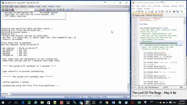 The Step to update IOS on Cisco WS C4948E IOS with script by FTP смотреть онлайн