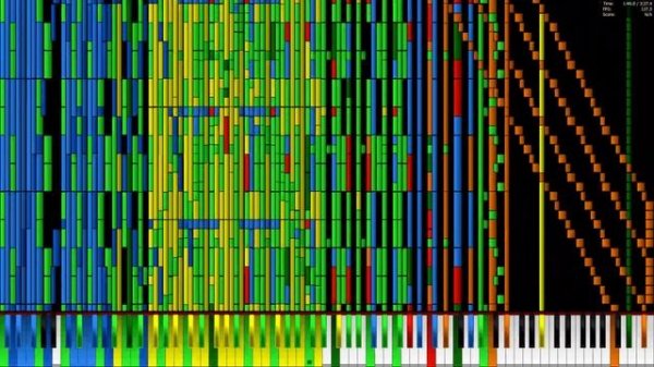 [Black MIDI] KDMAPI Piano From Above (Bad Apple 5.1 Million)