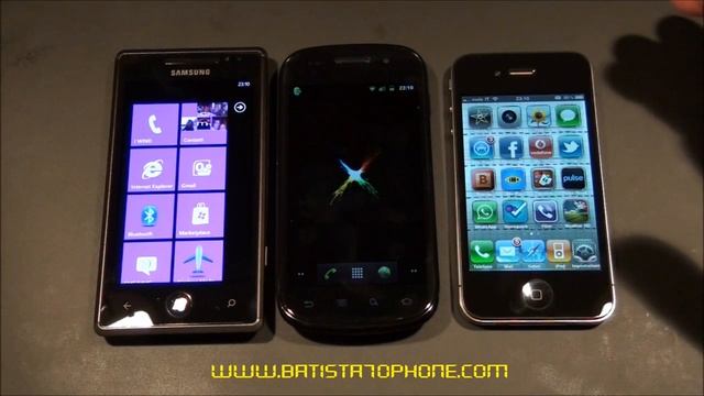 Nexus S vs iPhone 4 vs Samsung Omnia 7 by batista70phone.wmv смотреть онлайн