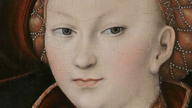 Portrait of a Young Woman Holding Grapes and Apples, Lucas Cranach, the Elder, 1528 смотреть онлайн