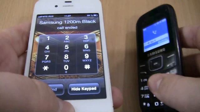 Incoming call & Outgoing call at the Same Time Samsung 1200M black +iPhone 4S iOS6 смотреть онлайн