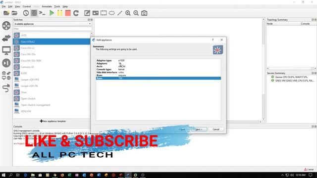 GNS3 2.1.16 switch IOS installation смотреть онлайн