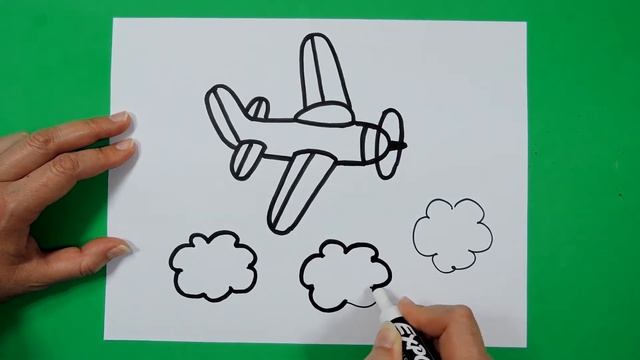 How To Draw Cute Airplane. Easy. Step by step. Drawing for kids. Як намалювати милий літак. смотреть онлайн