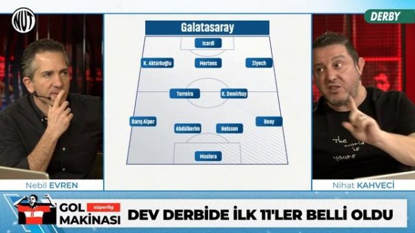 Maç Önü... Fenerbahçe - Galatasaray | Derbide Kadrolar | Nihat Kahveci, Nebil Evren