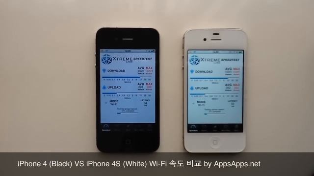 iPhone 4 (Black) VS iPhone 4S (White) Wi-Fi 속도 비교 by AppsApps.net смотреть онлайн
