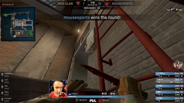 Mousesports.Ropz Fast Ace vs FaZe Clan 🏆 PGL Major Kraków Group Stage CS GO смотреть онлайн
