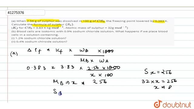 (a) When 2.56 g of sulphur was dissolved in 100 g of `CS_(2)`, the freezing point lowered by 0.383 смотреть онлайн