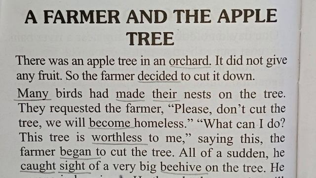 (FARMER AND THE APPLE TREE) English story reading practice with hindi translation||#englishreading смотреть онлайн