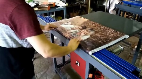 НХ-1600 ( видео станка для натяжки холста для заказчика )