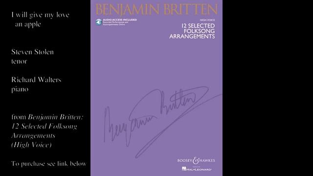 arr. Benjamin Britten "I will give my love an apple" (High Voice) смотреть онлайн