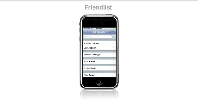 Friendlist iPhone App смотреть онлайн