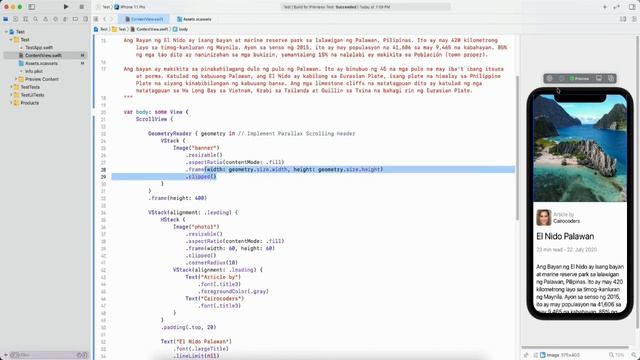SwiftUI Blog Post Screen Stretchy header with parallax scrolling effect ContentView.swift смотреть онлайн