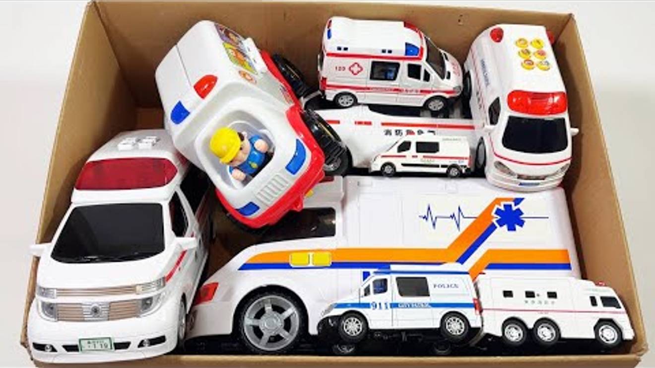 Ездят мини-машины скорой помощи разных размеров. Есть сирена.Экстренное движение по склону смотреть онлайн