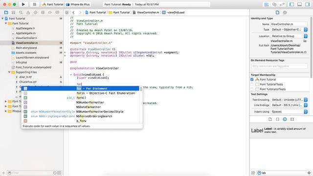 Font Integration in iOS 9 | Xcode 7 | Objective C смотреть онлайн