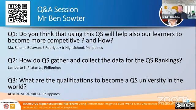 [Webinar] SEAMEO-QS Higher Education (HE) Forum: Using Performance Insight to Build... (14 Oct 3pm) смотреть онлайн