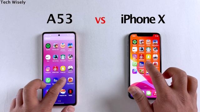 SAMSUNG A53 5G vs iPhone X - SPEED TEST смотреть онлайн