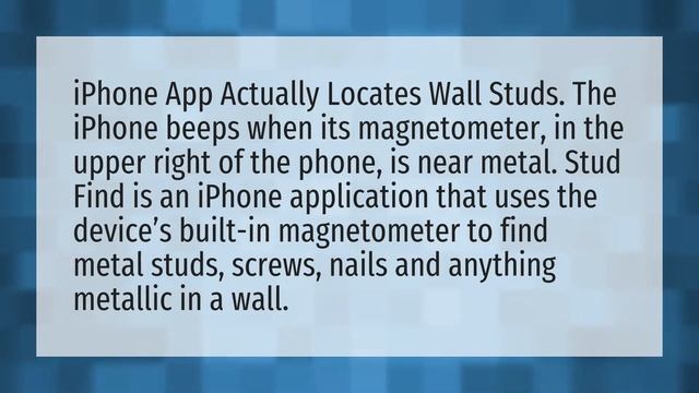 Can I use my iPhone as a stud finder? смотреть онлайн