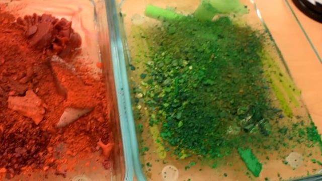 Satisfying Slime ASMR - Cutting Red Vs Green Apple Makeup And Eyeshadow Into Slime!