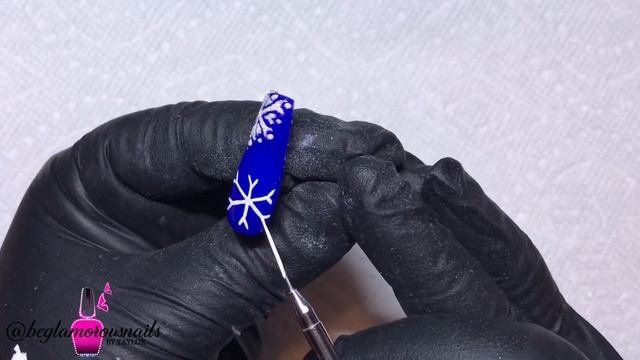 Blue Polygel Press-On Nails with a Frozen Inspired Winter Wonderland Nail Art Design смотреть онлайн
