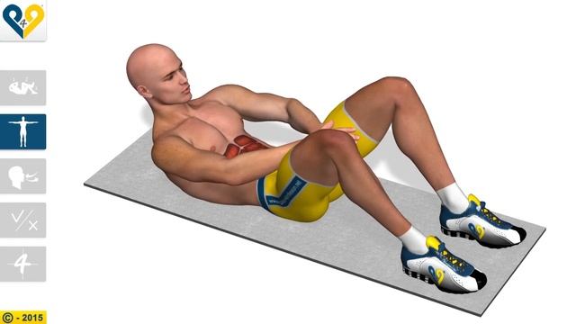 Six pack exercises: Crunch with pushing hands смотреть онлайн
