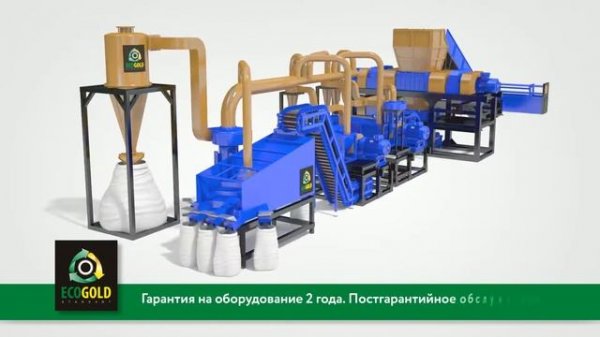 ECOGOLD 700. Линия по переработке резины производительностью  до 700 кг/час