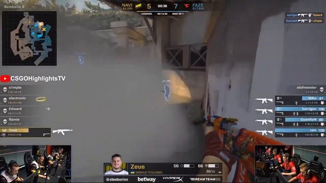 NaVi vs FaZe | FACEIT Major 2018 | Legends - Day 2 | Best Moments | Highlights | CS:GO смотреть онлайн