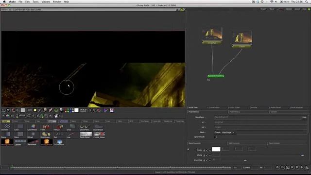 Paint out objects using a clean plate in Apple Shake 4.1 смотреть онлайн