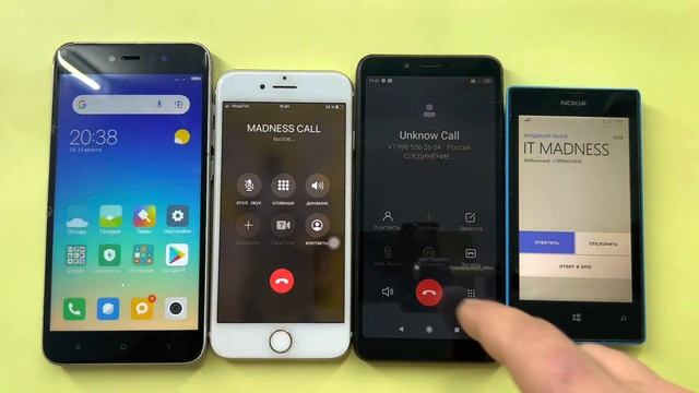 XIAOMI Note 5A VS Redmi 6 VS iPhone 7 VS Nokia Lumia 520 Crazy Incoming & Outgoing Call смотреть онлайн