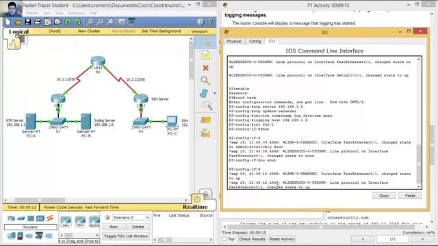 2.5.1.2 Packet Tracer - Configure Cisco Routers for Syslog, NTP, and SSH Operations смотреть онлайн