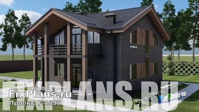 Проект одноэтажного дома c мансардой F-4697 смотреть онлайн