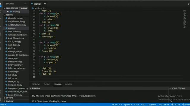 Draw Apple logo |Full python code || python turtle смотреть онлайн