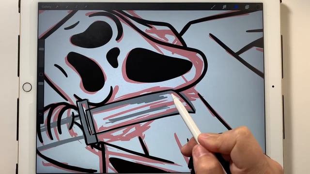 Let's Draw Ghostface from Scream in Procreate | Ronkopop Drawlloween 2021 смотреть онлайн