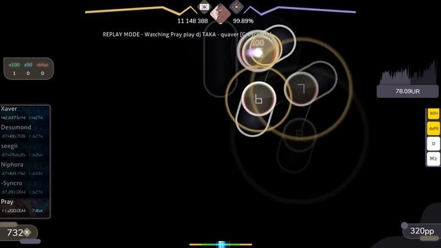 [7.56⭐] Pray | dj TAKA - quaver [Crescendo] 99.6% {#12 549pp FC} - osu! смотреть онлайн