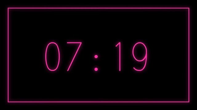 15 Minute Timer | Pink Neon Dark Mode Timer Countdown