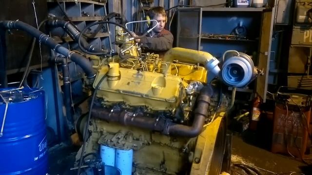 Первый запуск Caterpillar 3408 после ремонта.mp4