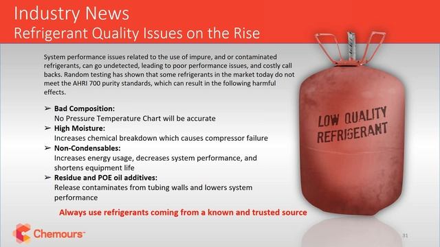 Chemours Webinar - Practical Application of R-22 Interim Replacement Refrigerants смотреть онлайн