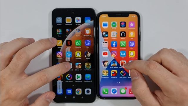 Xiaomi Redmi Note 10 5G vs Iphone 11 Speed Test смотреть онлайн