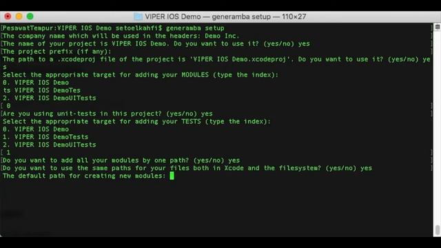 iOS VIPER Swift Tutorial - Setup Generamba Code Generator смотреть онлайн