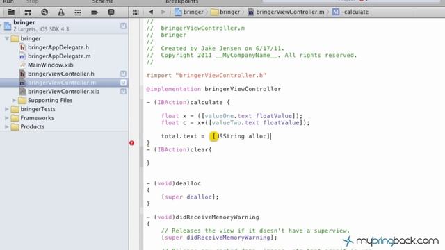Learn Xcode 4 Tutorial iOS iPad iPhone 1.5 Implementing Methods Actions смотреть онлайн