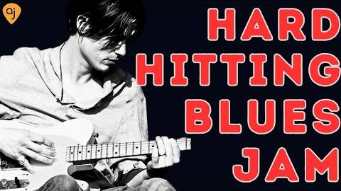 HARD HITTING BLUES Jam Track In D Minor Guitar Backing Track (60 BPM)