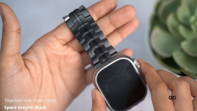 Space Greyish Black Titanium Link Chain Strap iWatch 49MM For Series Ultra смотреть онлайн